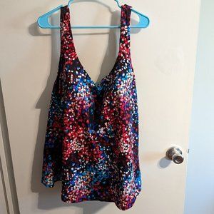 Polka Dotted Swimsuit For All Plus Size Tankini Top Size 34